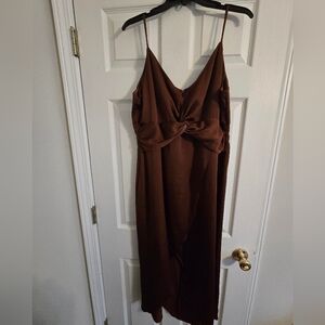 Bar III Chocolate Brown Backless Dress